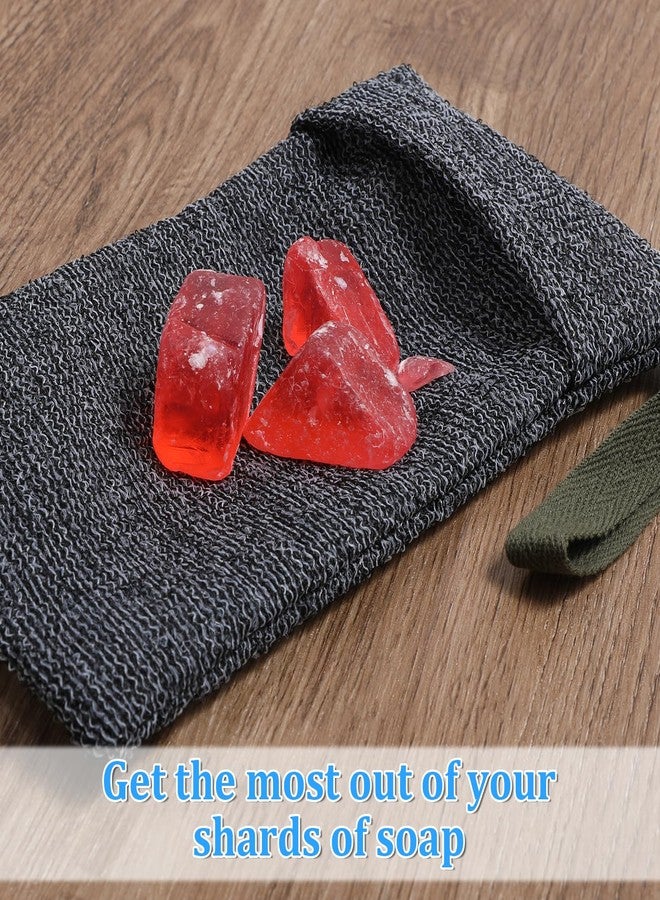 Skrfren 2PCS Soaps Bags, Soap Pocket Exfoliating Soaps Saver Bag Body Scrubber Exfoliator Foaming Bar Soap Pouches Lather Mesh Bag, Gray - Image 4